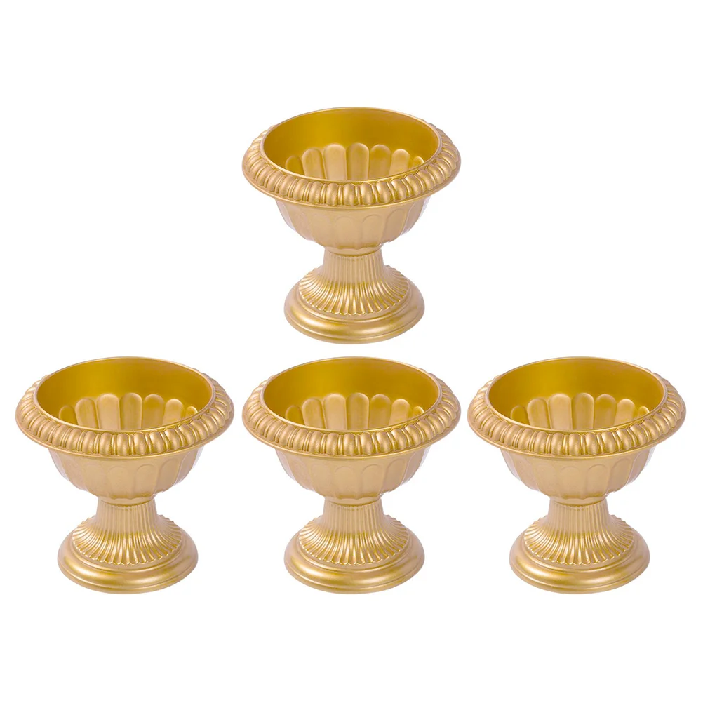 

Flower Urn Pot Vase Planter Vases Wedding Flowers Flowerpot Pots Small Plant Vintage Garden Column Plants Centerpieces Gold