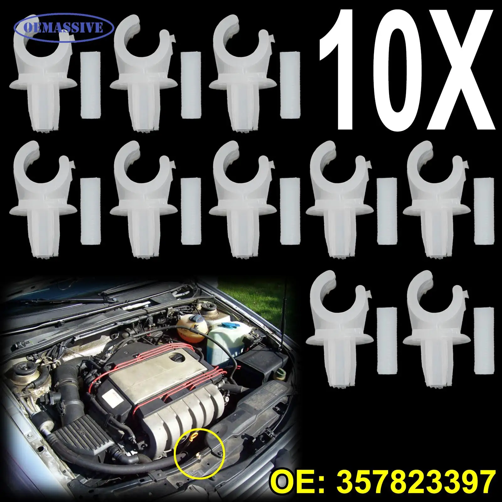 

OEMASSIVE 10x Зажим для капота автомобиля Опора зажим для VW Golf Corrado Beetle Passat Jetta 357823397