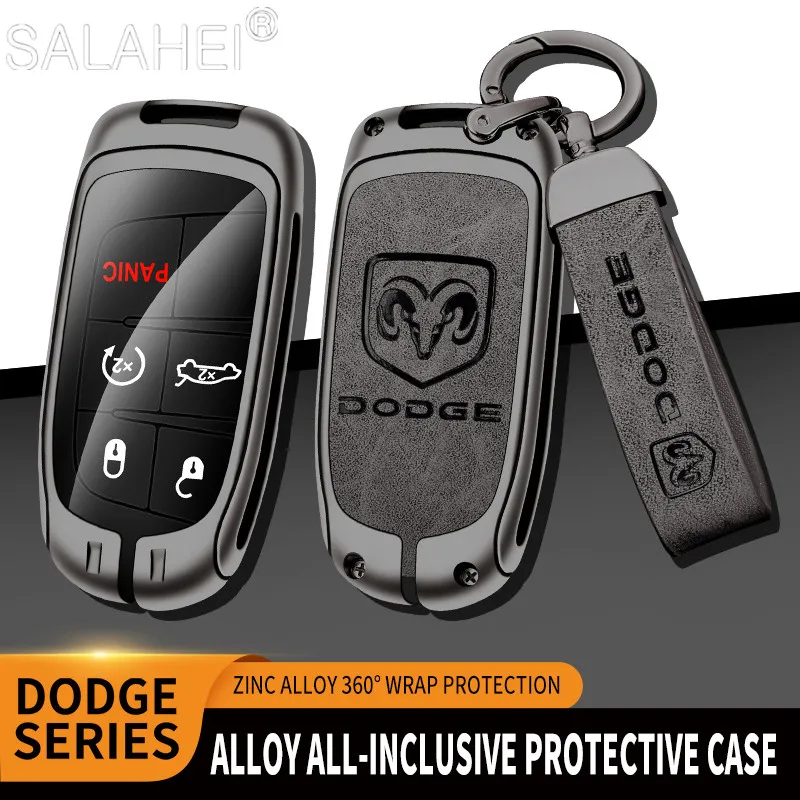 

Zinc Alloy Car Remote Key Fob Case Cover For Dodge Challenger RAM 1500 Charger Avenger Caliber Durango Journey Dart Viper Nitro
