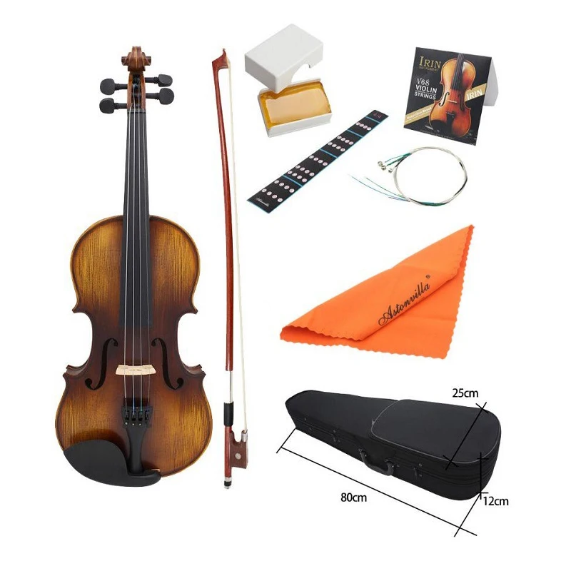 

Antique All Solid Wood Violin Professional Acoustic Violin 4/4 Natural Stripes Maple Master Hand-craft Oil Varnishing Violino