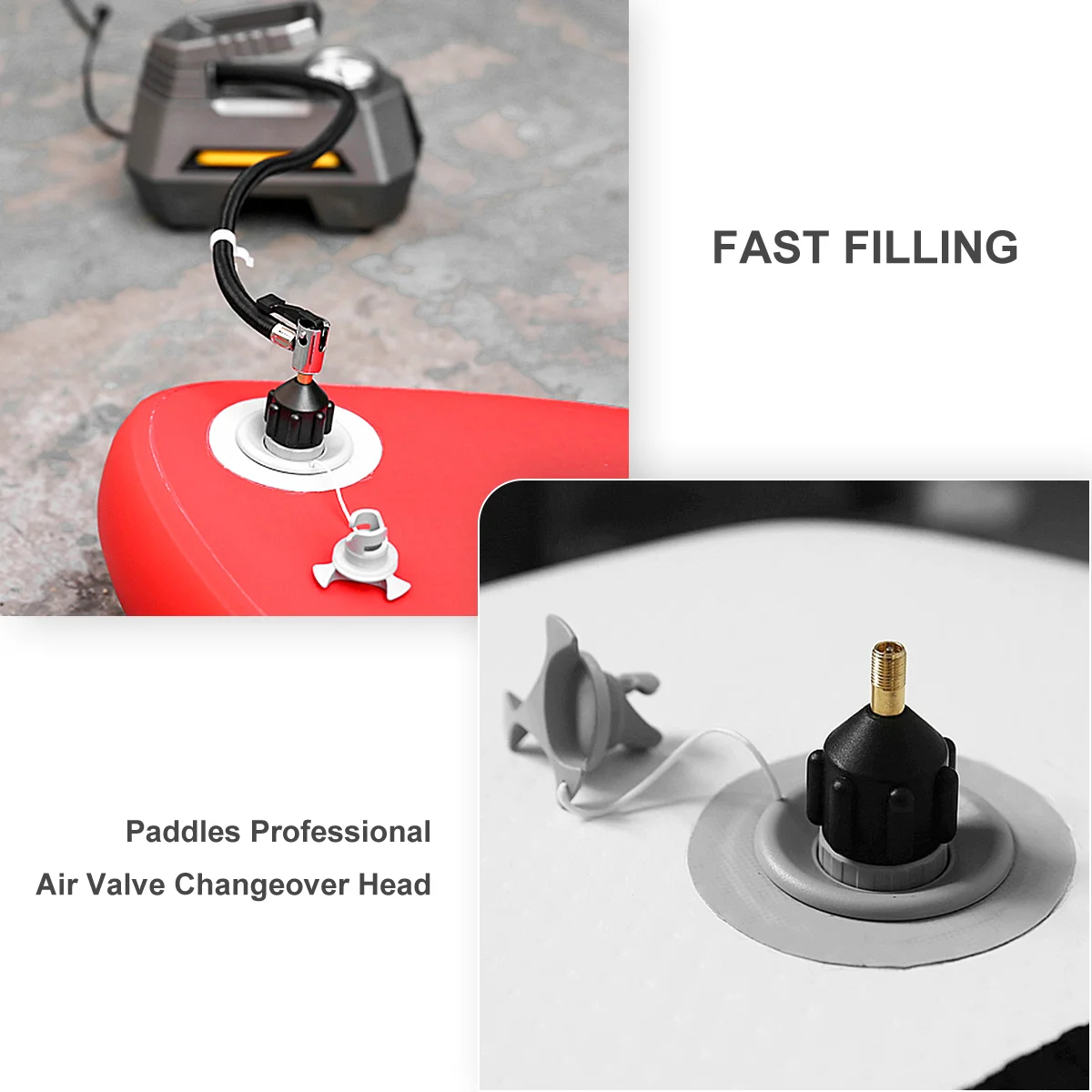 LIOOBO Inflatable Boat SUP Pump Adaptor Standard Schrader Conventional Air Adapter Spoke Plate Attachment