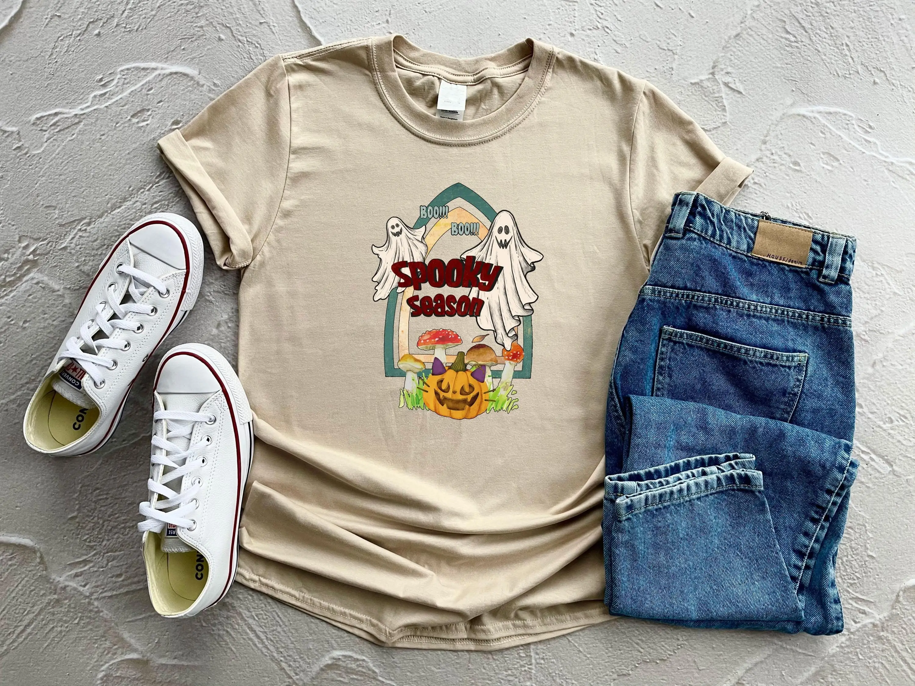 Футболка Жуткий сезон забавный наряд на Хэллоуин осенняя вечеринка призрак