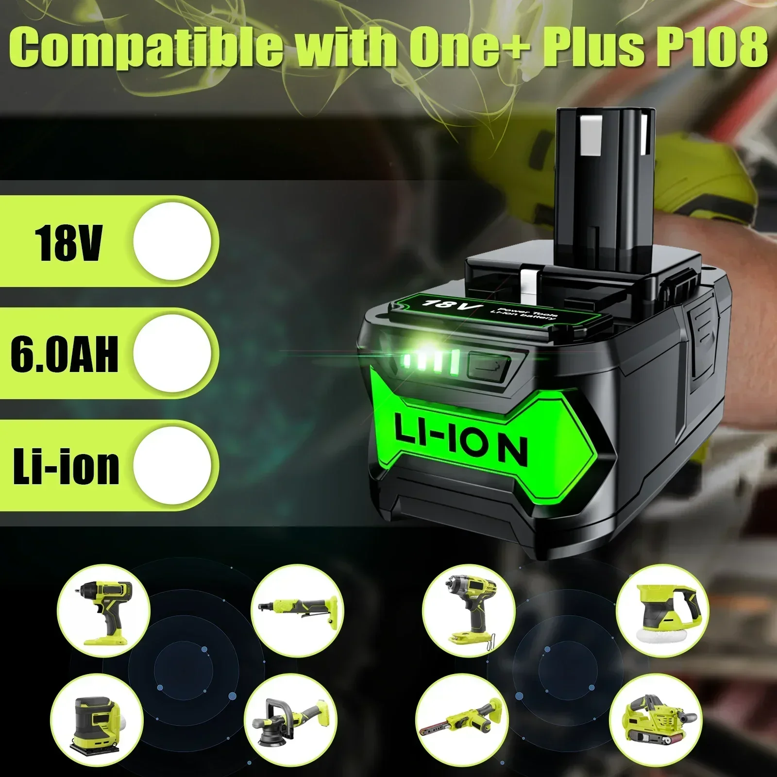 Аккумулятор для RYOBI P108 18 В One + Plus