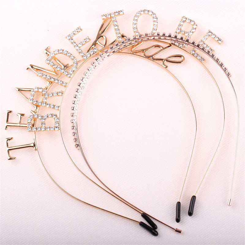 

1 pcs New gold alloy flash drill children's headband dress
