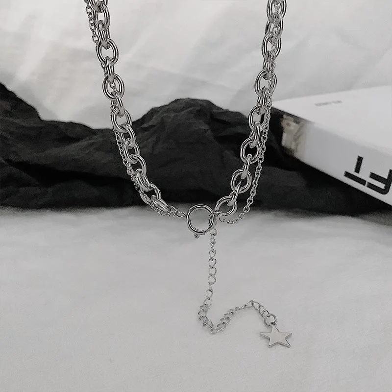 Pdsle XINGX Двухслойное двойное простое ожерелье с кисточками Ins Personali Универсальное