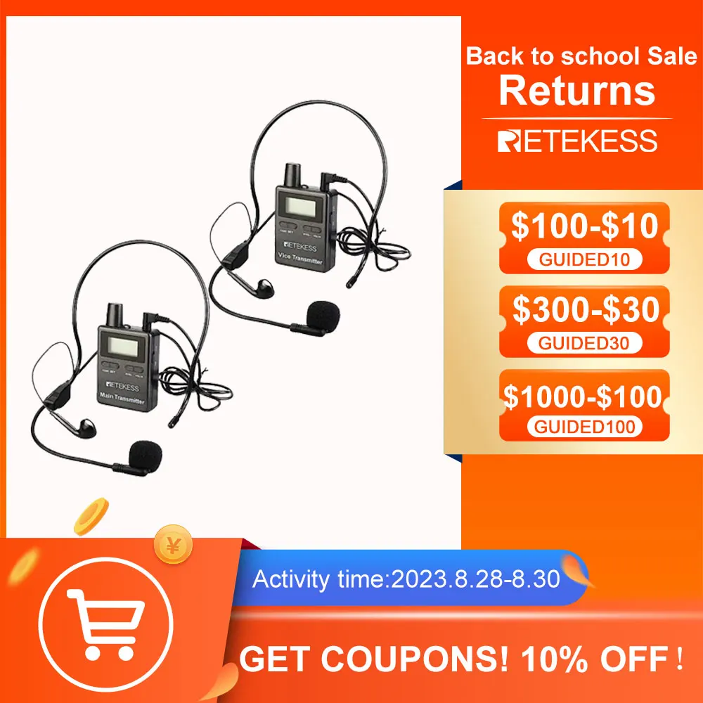 Retekess TT105 беспроволочный гид система Верховая езда говорящий набор 2 динамика передатчик для обучения верховой езды разговор 2,4G