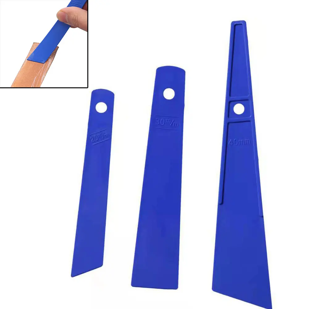 

1pc Blue Plastic Erasing Board Smear Glue Scraper Handmade Carving Sewing Gluing Tool Sewing Leather Craft Tools 20mm 30mm 40mm