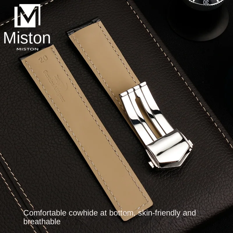 Ремешок для часов крокодиловая кожа с бамбуковой пряжкой