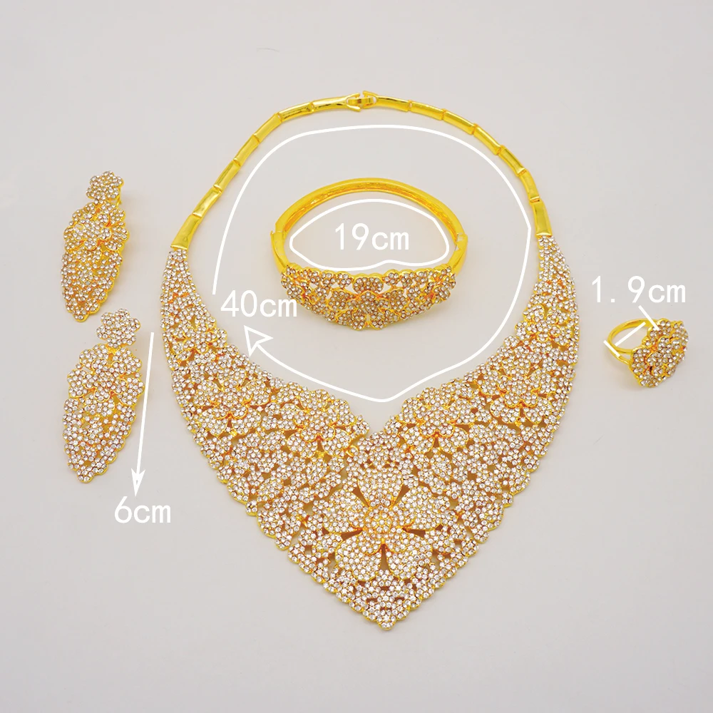 Дубай золотой цвет стены разы искусственный браслет серьги кольца наборы