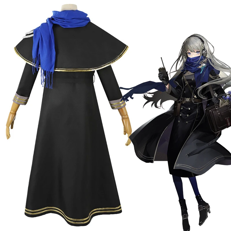 2023 Reverse 1999 Bkornblume косплей игра Черное Платье Винтажный Повседневный тренчкот