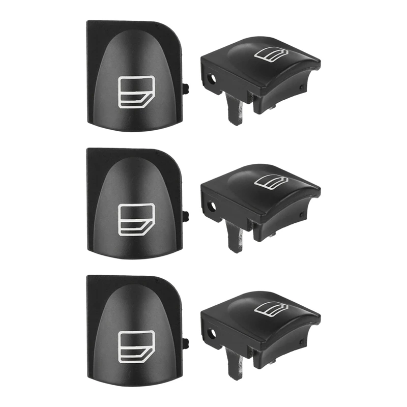 

6X Window Switch Button Covers For Mercedes Benz W203 W208 C Clk Class Front Left+Right Window Switch Repair Button Caps