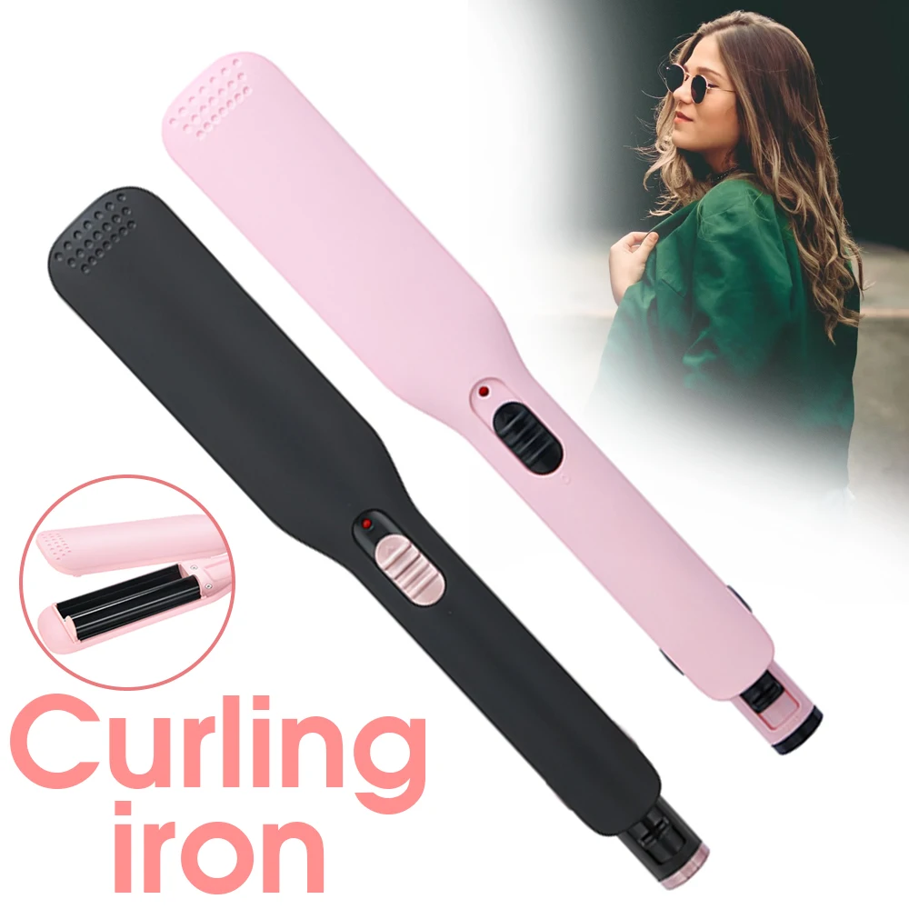 

Electric Hair Straightener 2 in 1 Hot Comb Straightener Hair Curler Wet Dry Use Hair Flat Irons Hot Heating Comb Curling Iron