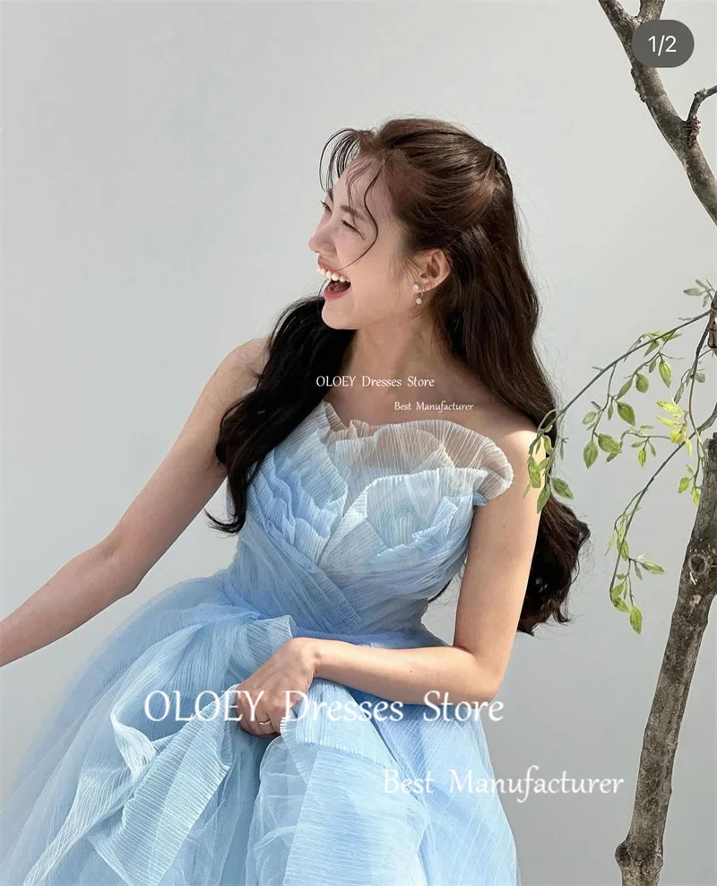 OLOEY Prinecss детские синие тюлевые корейские вечерние платья для фотосессии