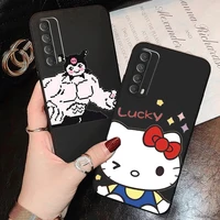 hello kitty takara tomy phone case for huawei p smart z 2019 2020 2021 p40 p30 p20 p10 lite 5g liquid silicon silicone cover