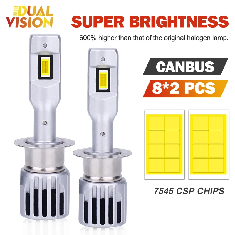 H1 фонарь 6000K 7585 лм 16 шт. 600% CSP дальний ближний свет турбо освещение Размер 1: 1 мини