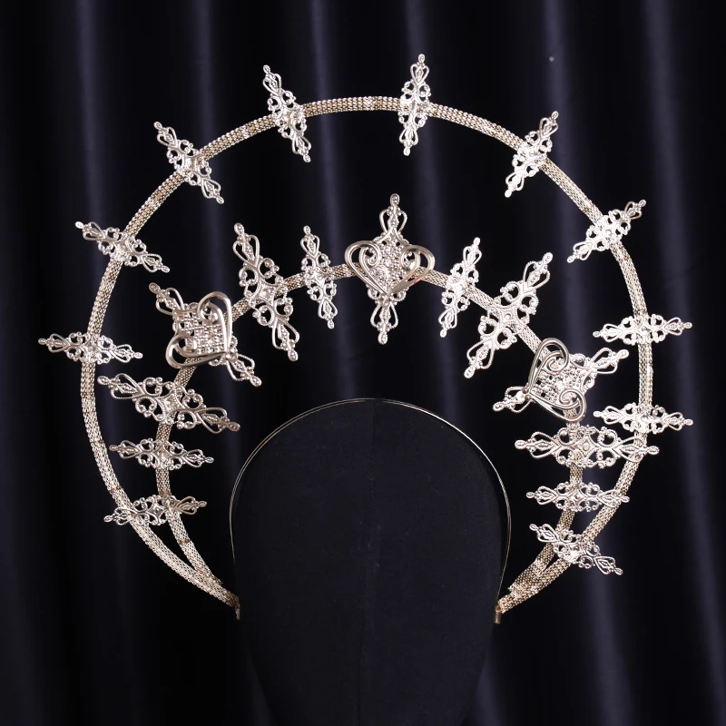 

Baroque Gold Plated Crystal Rhinestone Crown Tiaras For Women Bride Hair Jewelry Wedding Hair Accessories Party Diadema Headband