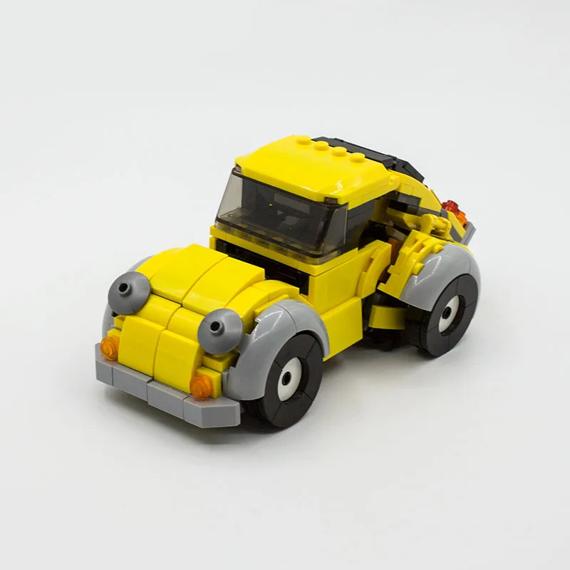 MOC классический фильм желтый автомобиль строительные блоки сборка деформируемая