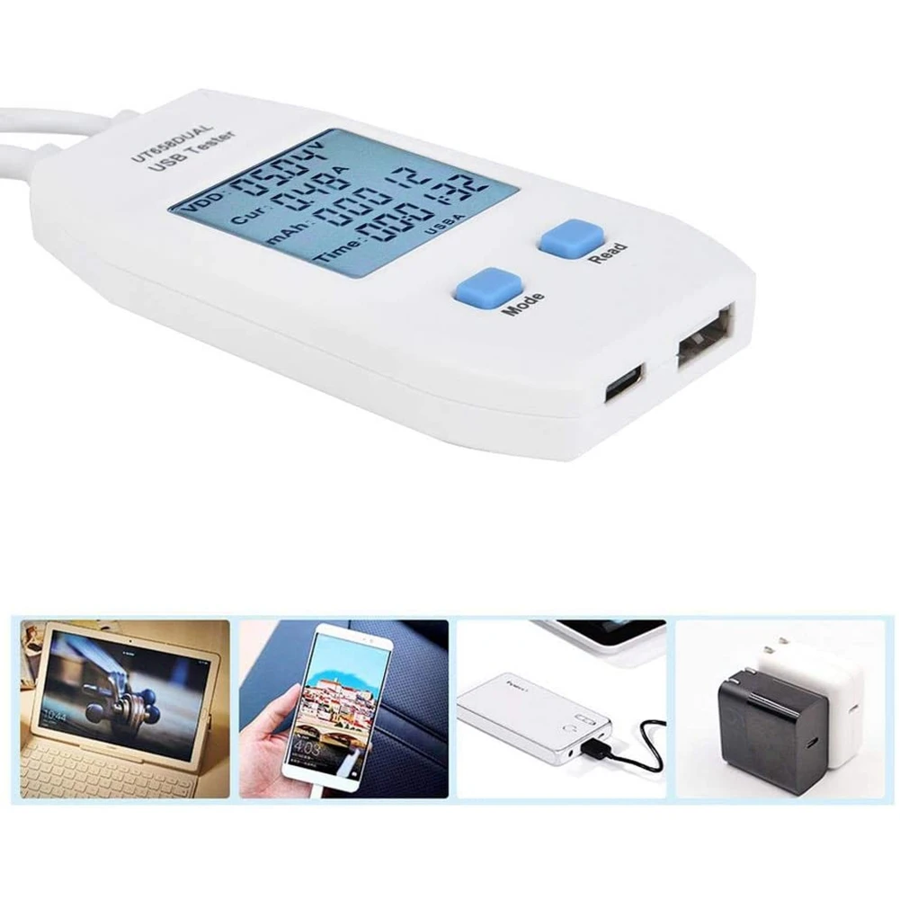 USB тестер UNI-T LCD детектор Вольтметр Амперметр цифровой мощности (UT658 Dual)