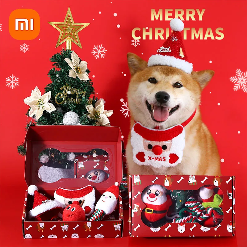 

New Xiaomi Youpin Christmas Pet Rope Chew Toy Cane Cleaning Dog Interactive Toy Bite-resistant Molar Dog Toys Set Christmas Gift