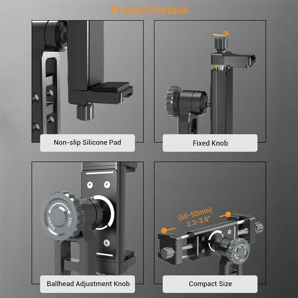 Вращающийся на 360 градусов металлический штатив для смартфона с креплением в