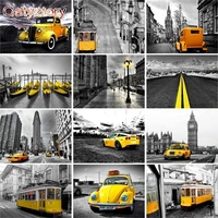 gatyztory 60x75cm painting by numbers yellow cars diy paint by numbers for adult frameless digital painting on canvas unique gif