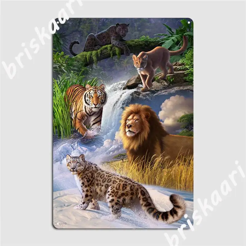 

Big Cats Metal Sign Printing Club Painting Décor Living Room Tin Sign Poster
