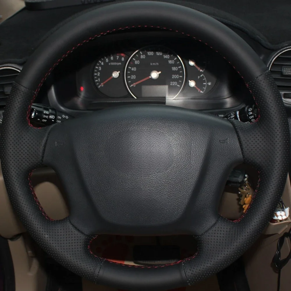 

Чехлы на руль автомобиля, черный чехол на руль из искусственной кожи для Kia Carens 2007-2011, Rondo Hyundai Entourage 2007