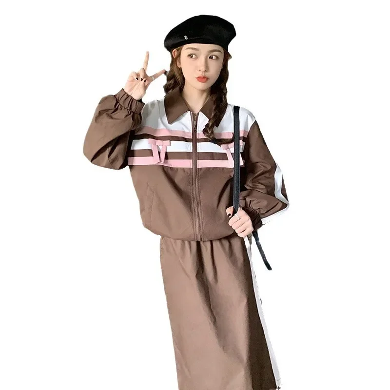 Милая крутая повседневная куртка свободного кроя с лацканами и цветными блоками