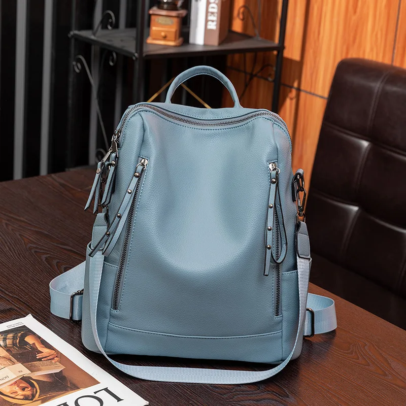 

Fashion style female 2023 new contracted joker fashion leisure backpack shoulders large capacity backpack to travel