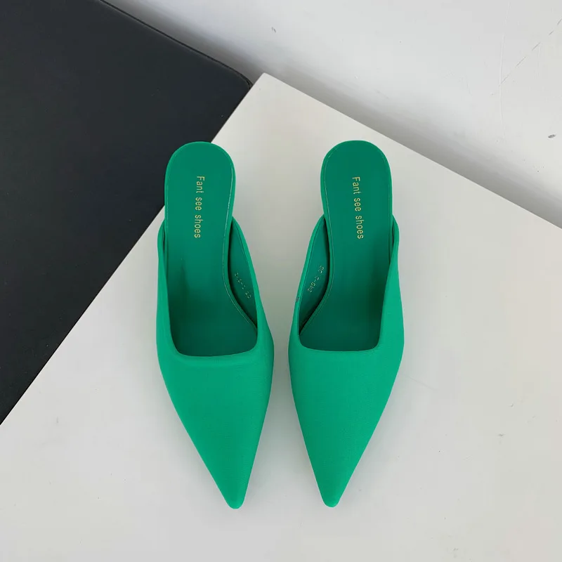 

Туфли женские на тонком каблуке, повседневные лоферы, сланцы, низкий каблук, заостренный носок, роскошный мягкий чехол, модная базовая обувь...