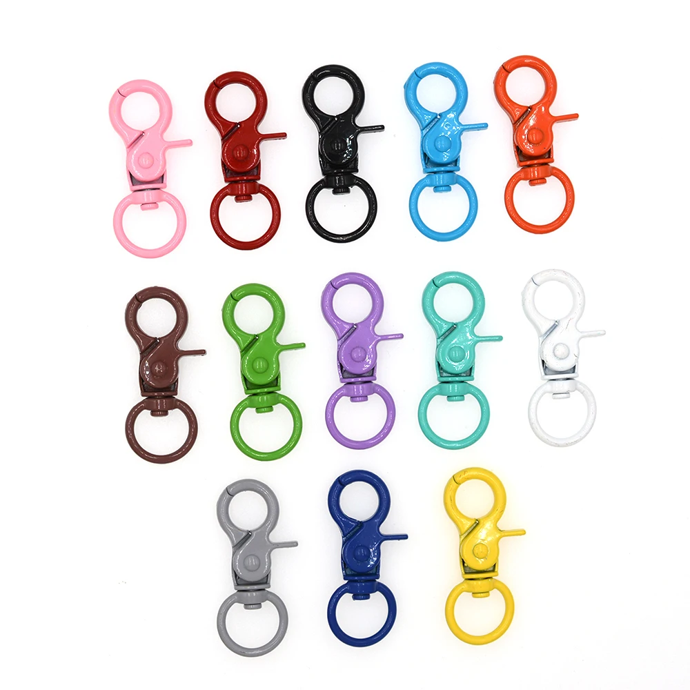 5 шт. разноцветные застежки-карабины из сплава и крючки Поворотная ТРИГГЕРНАЯ Пряжка для изготовления ювелирных изделий 20x43 мм Аксессуары для брелоков своими руками