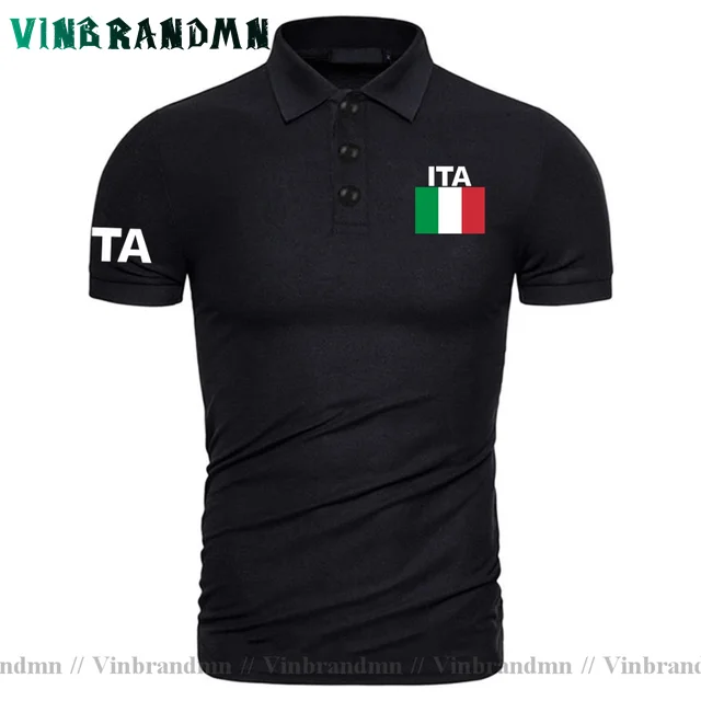 

Italy Italia Italian polo shirts men short sleeve Black brands printed for country 2023 cotton nation team flag ITA country tops