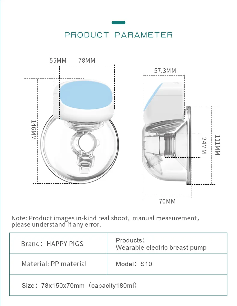 Hands-Free Electric Breast Pump Silent Wearable Automatic Milker Portable USB Rechargable Baby Breastfeed Milk Extractor images - 6