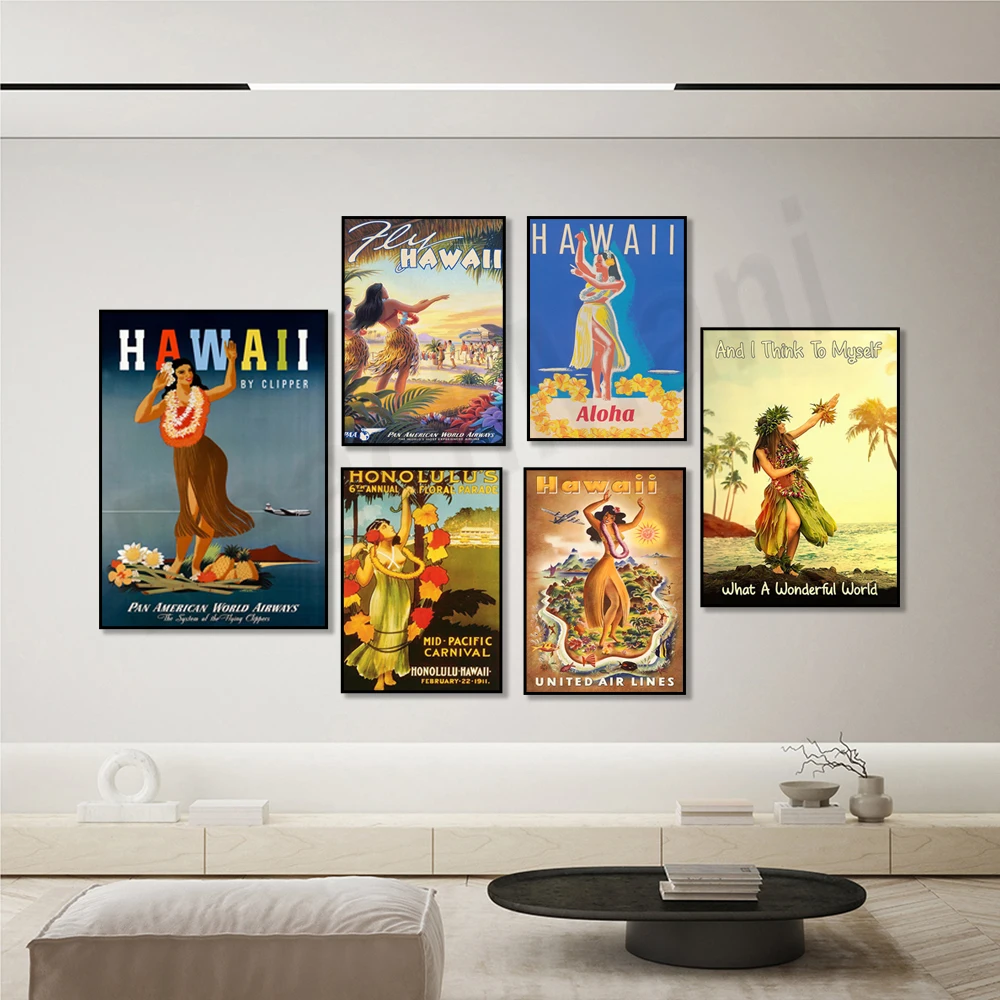 

Hula Dancer Poster, Hawaiian Girl Art Print, Hawaiian Hula Dancer Art, Honolulu 6th Annual Floral Parade Vintage Travel Poster