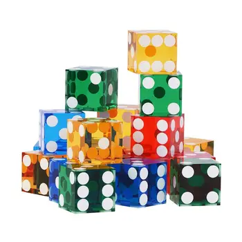 1Pcs Colorful 19mm Casino Dice with Razor Edges and Matching Serial Numbers Clear Translucent D6 Royal Craps 2