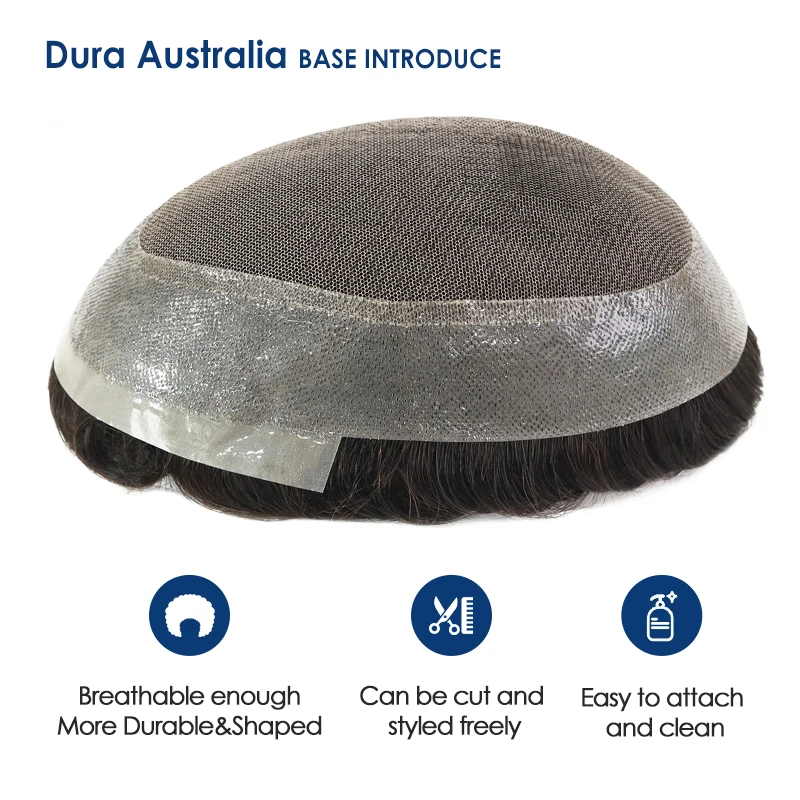 Фото Gloryhair-Dura Australia Капиллярный протез для волос Мужской свободный стиль Мужской парик для волос Мужской капиллярный протез Человеческие волосы Мужские парики №4