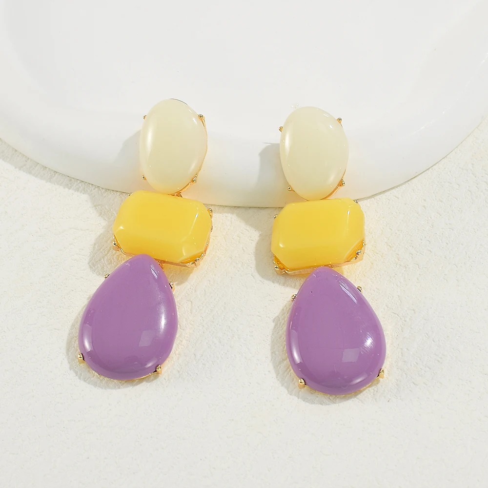 Женские винтажные серьги из акриловой смолы Разноцветные серьги-подвески с