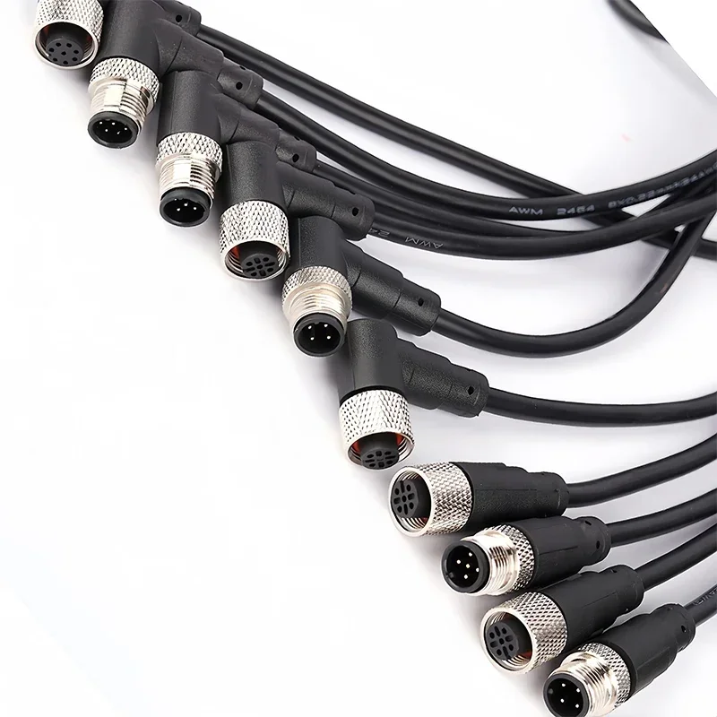 2-метровый разъем датчика M12 водонепроницаемая кабельная вилка Mal &amp Female