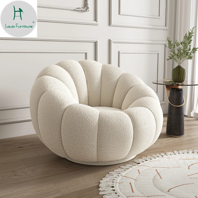 

Light luxury lamb velvet single sofa chair lazy Nordic modern minimalist living room small apartment balcony leisure chair home