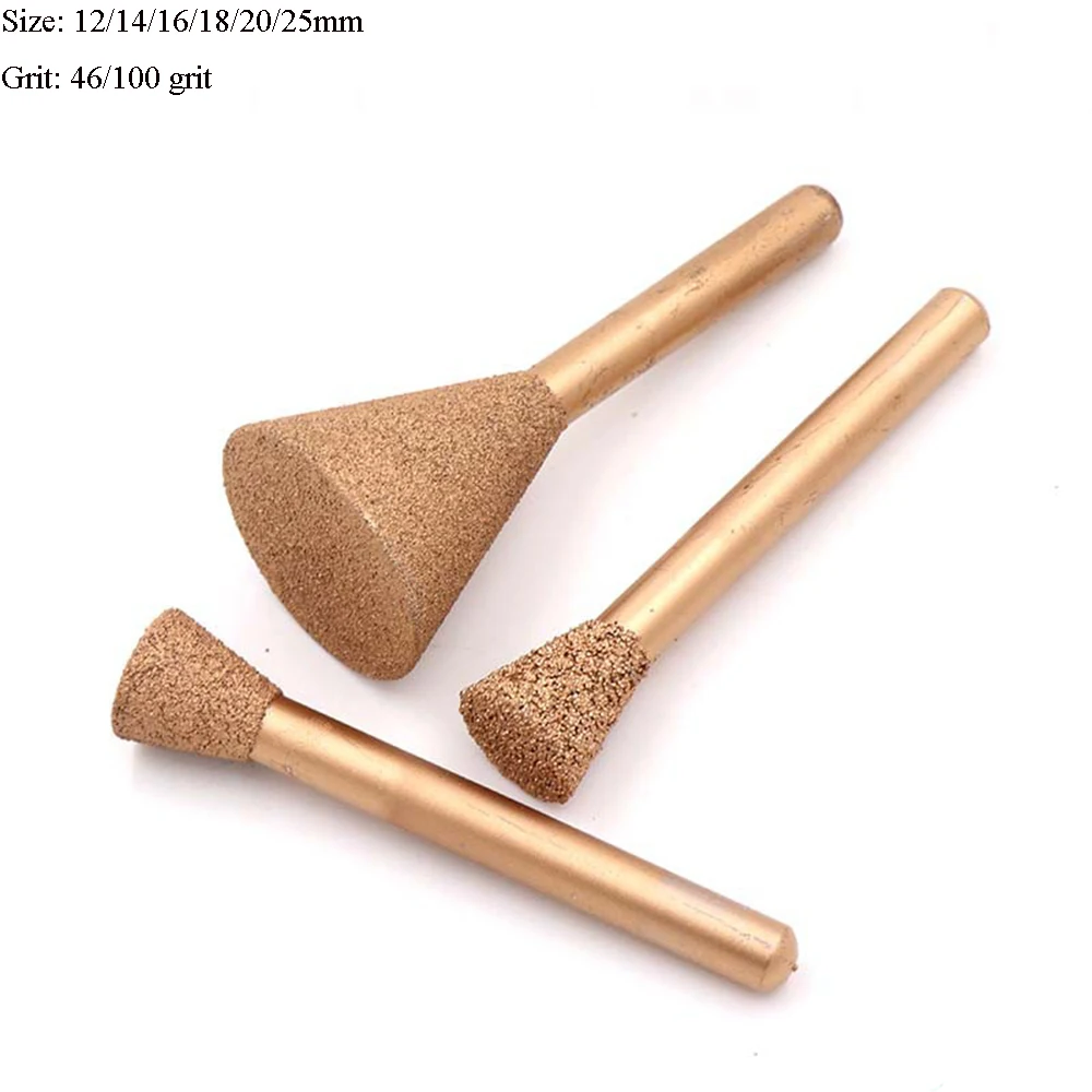 

12mm - 25mm Brazing Diamond Burr Grinding Engraving Bit 1/4'' Shank 46 100 Grit