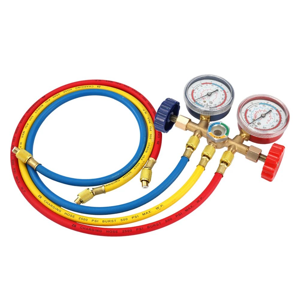 

R134a 3 Way AC Diagnostic Manifold Gauge for R12 R22 R404A R-134a Refrigeration Manifold Gauge Air Condition Tools