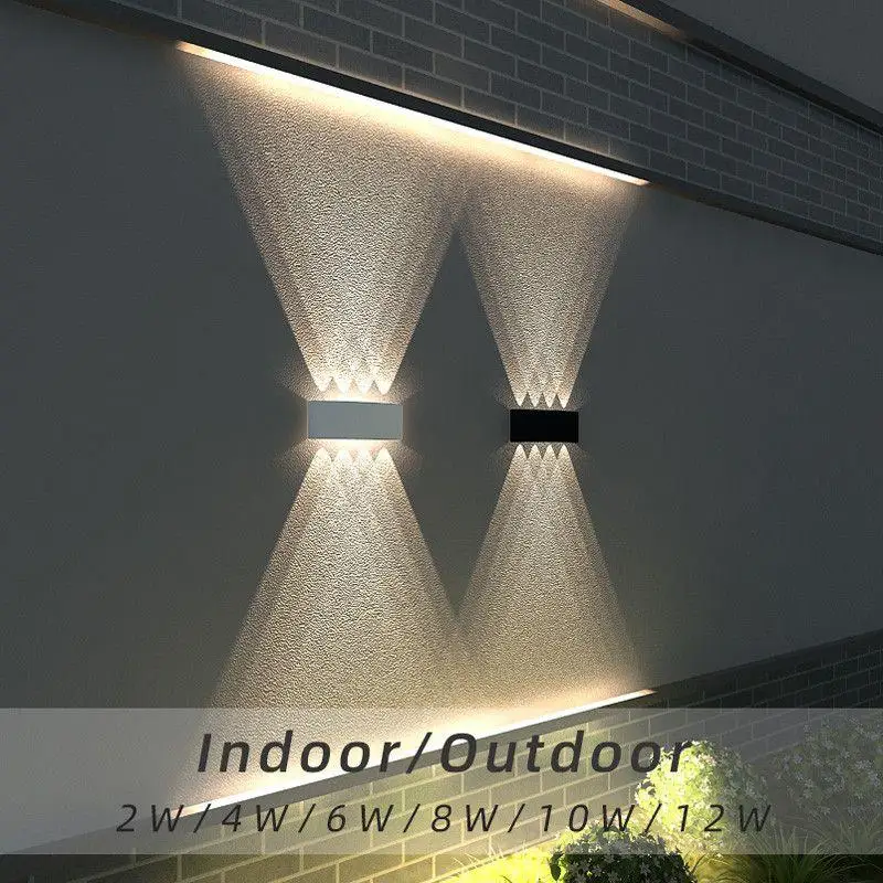 

IP65 LED Wall Lamp Outdoor Waterproof Garden Lighting Aluminum AC86-265 Indoor Bedroom Living Room Stairs Wall Light