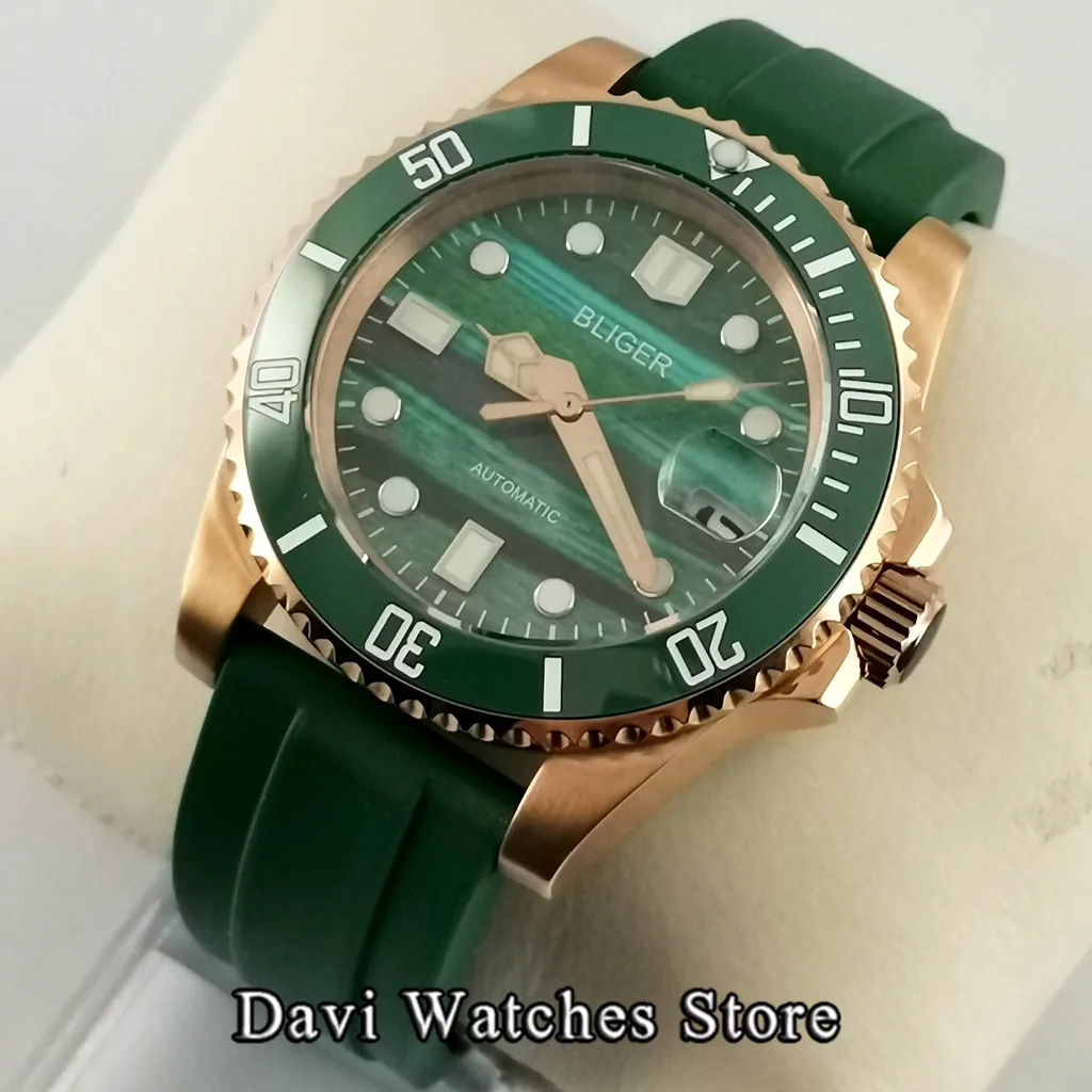 

Часы Bliger мужские стерильные, розовое золото, сапфировые, 100 м