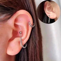 1pc classic stainless steel piercing ring earrings helix cartilage ear lobe conch pircing body jewelry stud for ear pierc korean