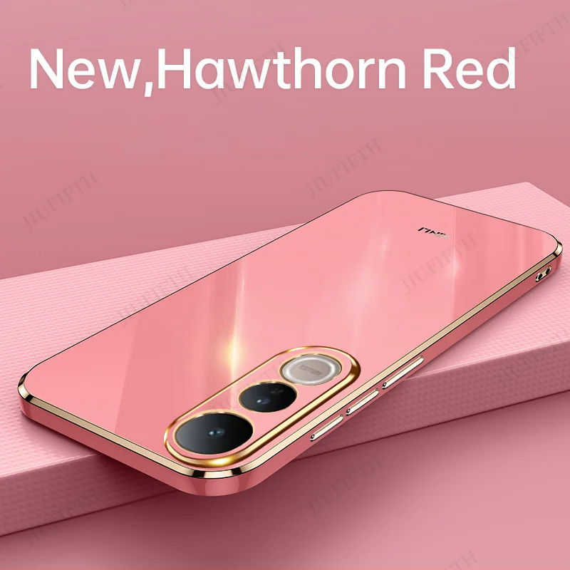 Фото Мягкие чехлы для телефонов из ТПУ V50Lite 6D Plaiting для VIVO V50 Lite 5G, силиконовый противоударный чехол для Vovo V 50, чехол для автомобиля №3
