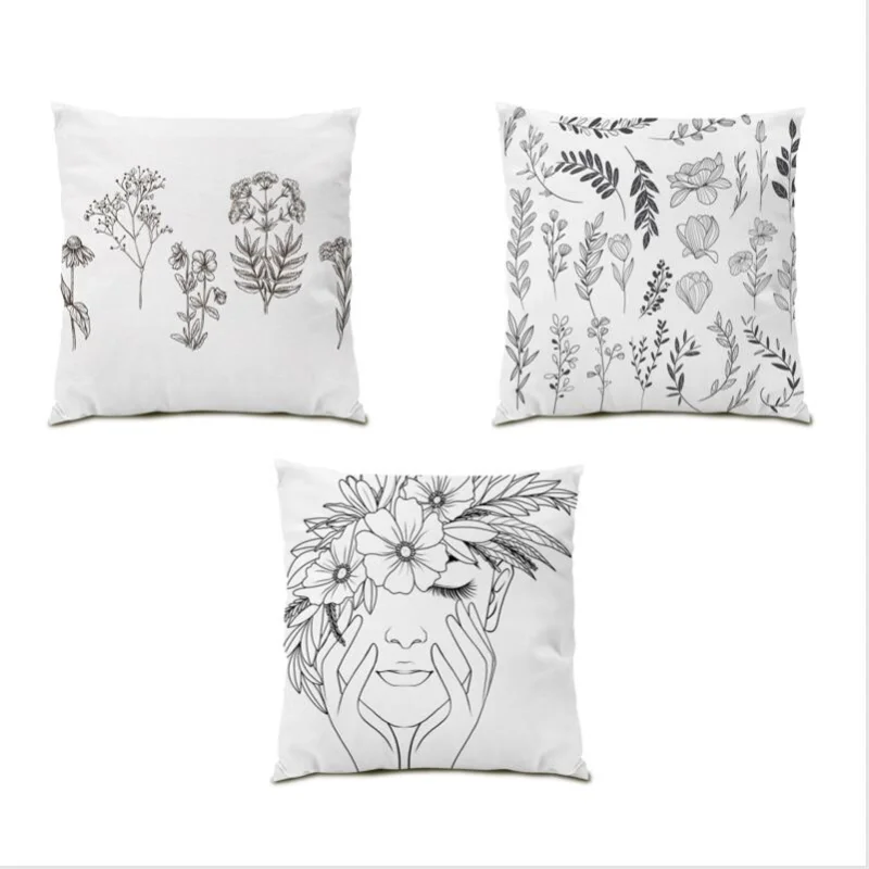 

Velvet Living Room Decoration Monstera Throw Pillow Covers Flocking Cushion Cover 45x45 Home Decor Plants Sofa Square Bed E0731