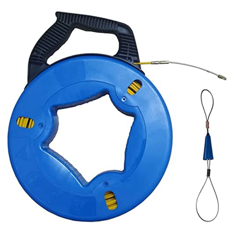 

Fish Tape Steel Wire Puller 4Mm With A Wire Storage Casewire-Through Tool Twist-Shaped Wire For Wiring