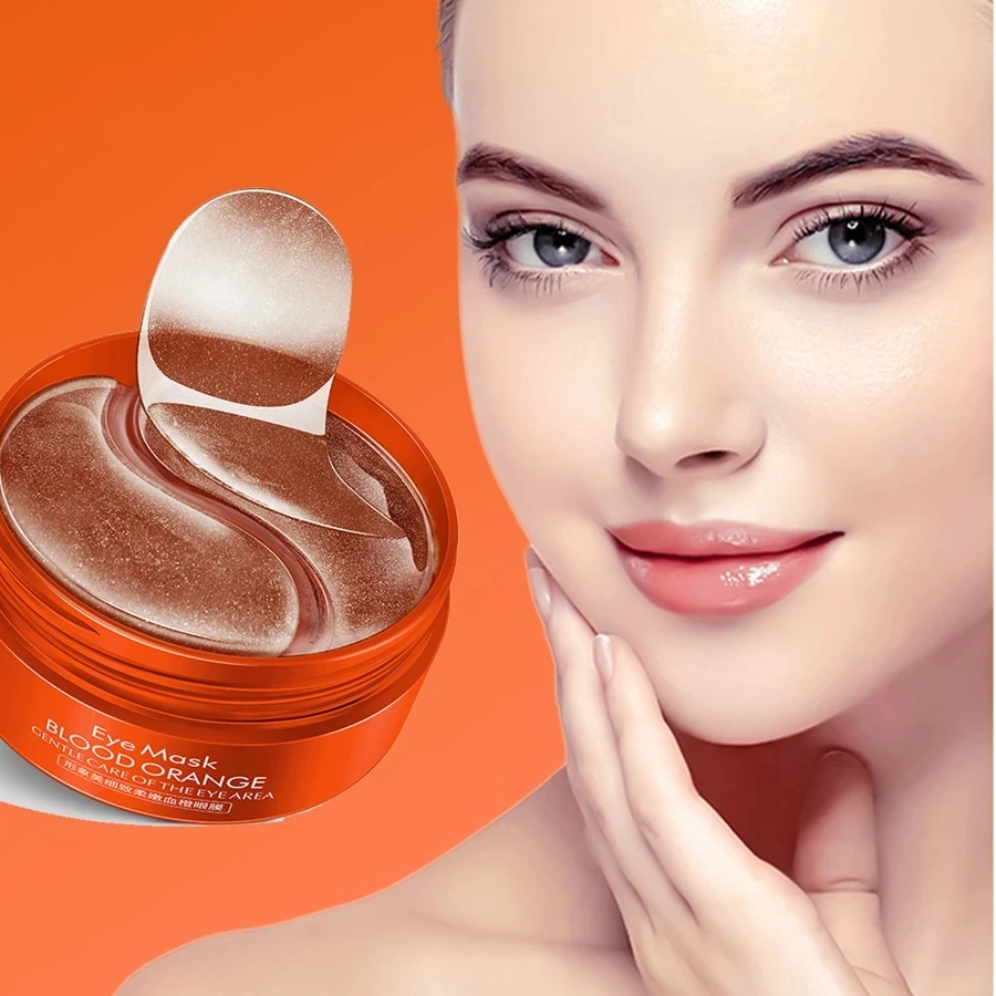

Collagen Eye Mask Dark Circles Corrector Skin Care Moisturizing Blood Orange Vitamin C Makeup Water Soluble Patches for Eyes