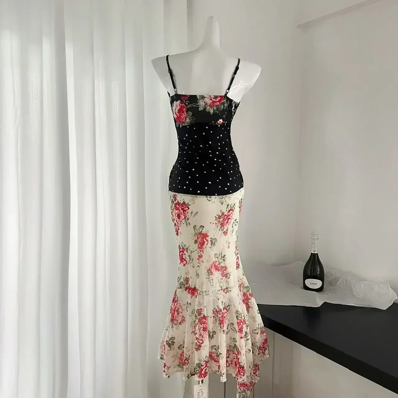 Винтажное платье с цветочным принтом во французском стиле женское милое и пряное