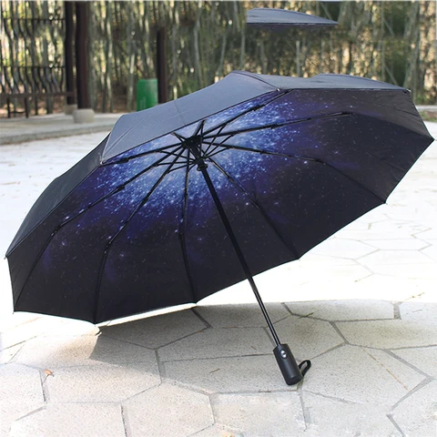 Двухслойный ветрозащитный женский Автоматический зонт, складной бизнес-зонт с 10 прутьями, большой дождевой